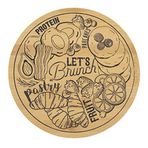Copco Bambu Lazy Susan Mutfak Döner Tablası, Eğlence İçin, Let's Brunch Kendin Yap Tasarım, 25 cm, Bambu
