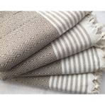 Coperta Battal Boy Kolları Örten Koltuk Örtüsü Takımı 3+3+1+1 - 180 x 300 cm - Kahverengi