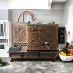 Copper Atelier Bakır Elektrikli ve Doğalgaz'lı Çay Kazanı 2 Demlik 25 Lt Kapasiteli