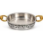 Copper Empire 18 cm Gümüş Kaplama Bakır Sahan – Omlet, Şakşuka, Menemen Servis ve Pişirme Tavası - 18 x 4 cm