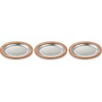 Copper Empire 3’lü El Dövmesi Oval Bakır Sunum Tabağı Seti 12X17 cm Mini Çerezlik Kahvaltılık Bal Reçel Tereyağ Lokumluk