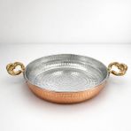 Copper Empire Ağır Bakır Tava Sahan Omlet Kuymak Yumurta Tavası Sahanı Kalaylı İç Yüzey Çift Kulplu 22x4 cm