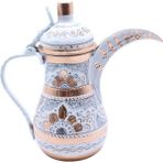 Copperdone Erzincan El Işlemeli Bakır Mırra Cezve Beyaz Renk
