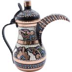 Copperdone Erzincan El Işlemeli Bakır Mırra Cezve Siyah Mineli