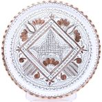 Copperdone Erzincan El Işlemesi Otantik Yuvarlak Bakır Çay Kahve Servis Tepsisi 29CM Beyaz Renk - 29 cm
