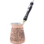 Copperdone Gaziantep El Işlemesi Etnik Desenli Eskitme Bakır Cezve Antik Bakır Renk Küçük Boy