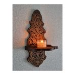 COPPERMALL HANDMADE Ahşap Duvar Mumluğu Büyük Boy Gaz Lambası Duvar Standı Dekoratif Raf