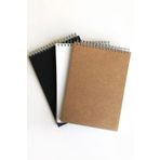 Copyder A5 Spiral Çizim ve Eskiz Defteri Seti (3'lü) - Siyah, Kraft ve Beyaz Kapak, 50 Yaprak