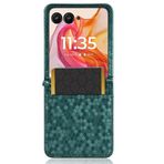 COQUE Motorola Razr 50 Ultra Telefon Kılıfı için Uygun Polka Dot Doku Çoklu Kart Yuvalı Tasarım Koruyucu Kılıf - Yeşil
