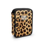 Coral High 11147 Kahverengi Leopar Desenli Çift Katlı Kalem Çanta