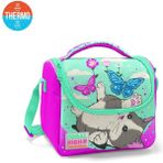 Coral High 11707 Kids Su Yeşili Pembe Kedi Desenli Thermo Beslenme Çantası