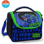 Coral High 11866 Kids Siyah Saks Ejderha Desenli Thermo Beslenme Çantası