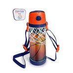 Coral High 11927 500 ml Kids Lacivert Turuncu Basketbol Desenli Pipetli Çelik Termos