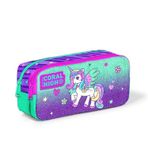Coral High 12059 Unicorn Desenli Lila-Su Yeşili İki Bölmeli Kalem Çanta