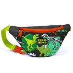 Coral High 12630 Kids Gri Yeşil Dinozor Desenli Bel Çantası