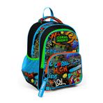 Coral High 14415 Kids Siyah Mavi Grafiti Desenli Üç Bölmeli Okul Sırt Çantası