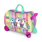 Coral High 16355 Kids Renkli Unicorn Desenli Otur-Çek Çocuk Valizi