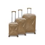 Coral High 16630 VK02 Kahverengi Üçlü Valiz Seti