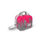 Coral High 16902 Pembe Siyah Beyaz Desenli Omuz Askılı PC Makyaj Çantası
