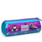 Coral High 22054 Kids Pembe Turkuaz Kulaklık Paten Desenli Üç Bölmeli Kalem Çantası
