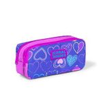Coral High 22280 KK01 Kids Açık Pembe Lavanta Kalp Desenli İki Bölmeli Kalem Çantası