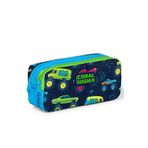 Coral High 22285 YGN22285 Kids Mavi Lacivert Monster Truck Desenli İki Bölmeli Kalem Çantası