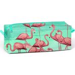 Coral High 22382 Su Yeşili Flamingo Desenli Kalem Çantası