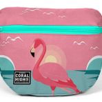 Coral High 22599 Su Yeşili Mercan Flamingo Desenli Bel Çantası