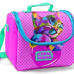 Coral High 22748 - Mavi PVC Kids Pembe Mavi Simli Thermo Beslenme Çantası