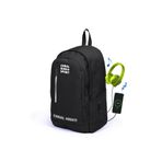 Coral High 23231 K97 Sport Siyah Üç Bölmeli Usb Şarjlı Kulaklık Çıkışlı Sırt Çantası