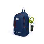 Coral High 23232 K97 Sport Lacivert Üç Bölmeli Usb Şarjlı Kulaklık Çıkışlı Sırt Çantası