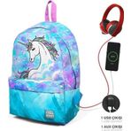 Coral High 23429 Lavanta Unicorn Usb+Aux Sırt Çantası