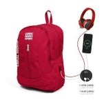 Coral High 23451 K59 Sport Kırmızı Usb Şarjlı Kulaklık Çıkışlı Dört Bölmeli Sırt Çantası
