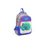 Coral High 23488 91933677 Gümüş Lavanta Tavus Kuşu Desenli Üç Bölmeli Okul Sırt Çantası
