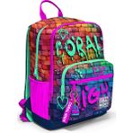 Coral High 23629 Pembe Lacivert Grafiti Yazılı Okul Sırt Çantası