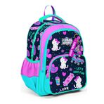 Coral High 23658 Kids Lacivert Pembe Kedili Paten Desenli Üç Bölmeli Okul Sırt Çantası