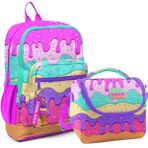 Coral High 23731 2'li Set Dondurma Desenli Beslenme Okul Çantası