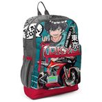 Coral High 23764 Kids Gri Nefti Anime Motorsiklet Desenli Okul Sırt Çantası