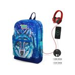 Coral High 23843 Lacivert Mavi Kurt Desenli Sırt Çantası