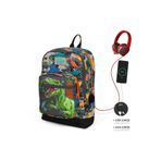 Coral High 23844 Siyah Gri Dinazor Desenli Sırt Çantası