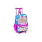 Coral High 24036 K120.1 Minik Yuva Çekçekli Sırt Çantası Mavi Pembe Tavşan Desenli Iki Bölmeli