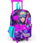 Coral High 24053 Mor Pembe Anime Kedi Desenli İki Bölmeli Minik Yuva Çekçekli Sırt Çantası