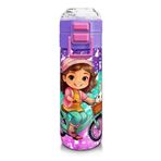 Coral High 500 ml 31797 Kids Mor Pembe Bisikletli Kız Desenli Pipetli Çelik Termos