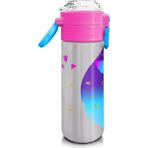 Coral High 500 ml 31803 Kids Pembe Mavi Peri Desenli Pipetli Çelik Termos