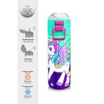 Coral High 500 ml 31805 Kids Mor Su Yeşili Unicorn Desenli Pipetli Çelik Termos