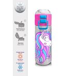 Coral High 500 ml 31821 Kids Pembe Gümüş Unicorn Desenli Pipetli Çelik Termos