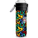 Coral High 500 ml 31847 Kids Siyah Grafiti Desenli Pipetli Çelik Termos