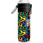Coral High 500 ml 31847 Kids Siyah Grafiti Desenli Pipetli Çelik Termos