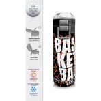 Coral High 500 ml 31852 Kids Siyah Basketbol Desenli Pipetli Çelik Termos