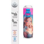 Coral High 500 ml 31858 Kids Turkuaz Pembe Anime Kız Desenli Pipetli Çelik Termos